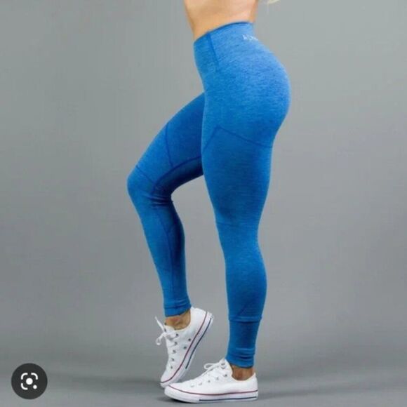 Alphalete Heathered Blue Seamless OG Revival Leggings Size Medium - Picture 1 of 11
